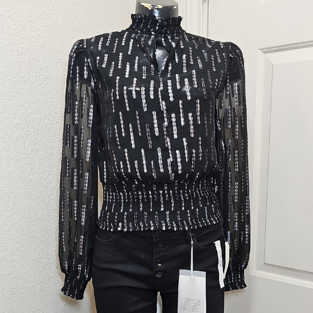 Express Black Sheer Women's Top